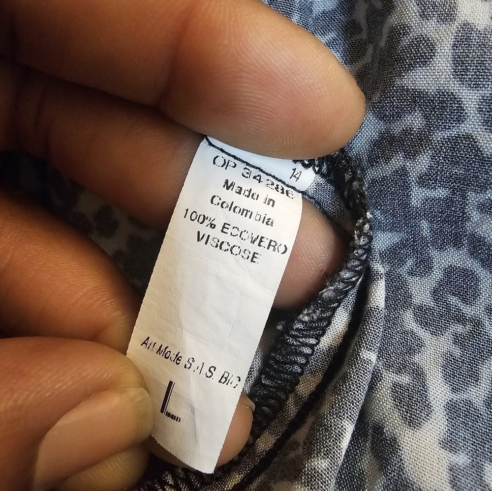 Maaji Black Cream Animal Print Casual Bell Sleeve Boho Casual Cardigan Large - Picture 6 of 9